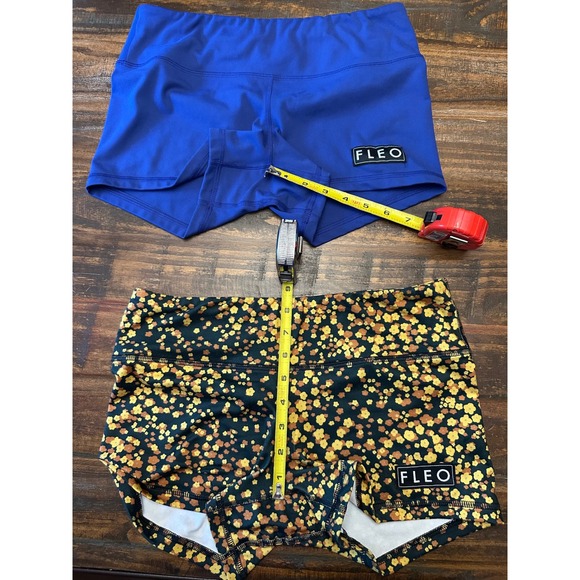 Fleo Athletics Shorts Medium Athletic Gym Workout Running Blue Floral Bundle - Picture 7 of 8